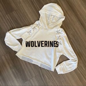 PINK Victoria's Secret White Wolverines Hoodie